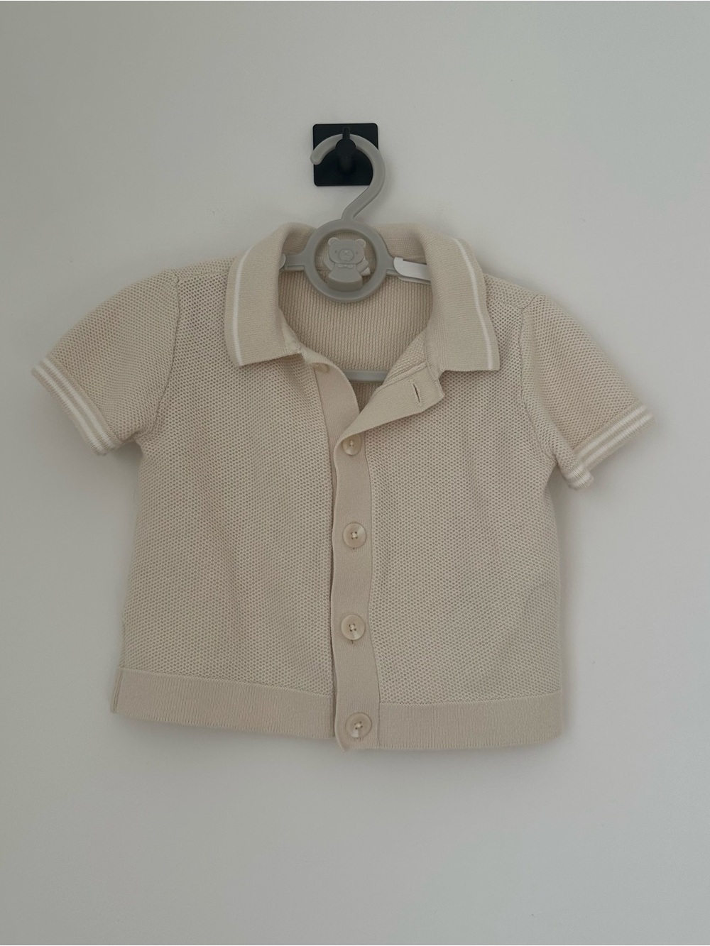 Gap Cream Short-Sleeve Knit Polo Cardigan for Kids